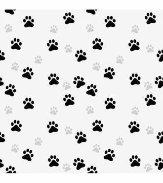Papel de parede patinhas de filhote branco e preto