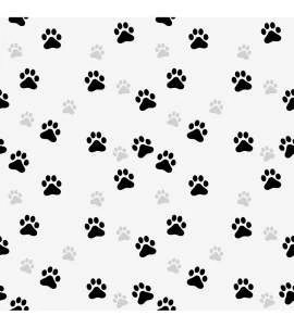 Papel de parede patinhas de filhote branco e preto