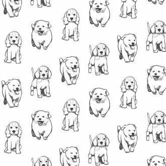 Papel de parede filhotes branco e preto