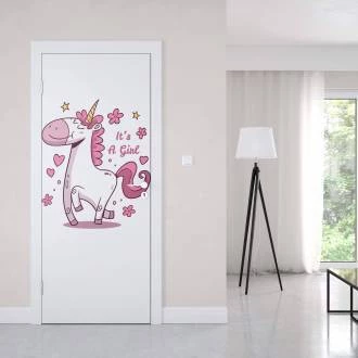 Adesivo de porta Unicórnio