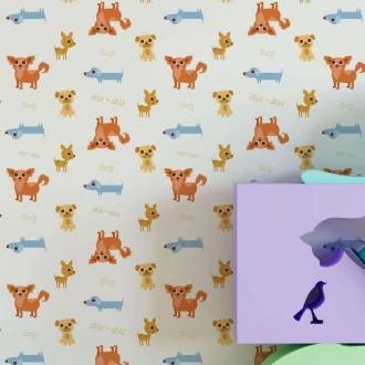 Papel de parede infantil cachorrinhos