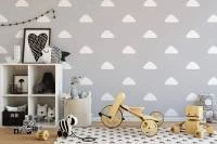 Papel de parede nuvem cinza e branco 1574-3665