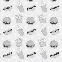 Papel de parede hamburgueria branco e preto 1577-3673