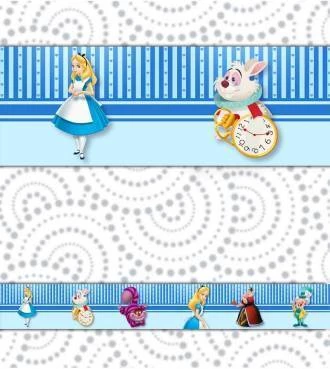 Faixa decorativa Alice no pais das maravilhas