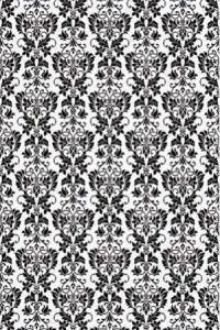 Papel de parede retro preto com fundo branco 323-371
