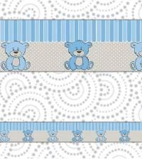 Faixa decorativa ursinhos azul menino 1631-3769