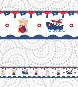 Faixa decorativa bebê urso marinheiro