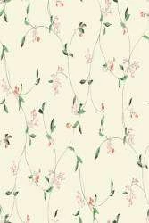 Papel de parede com flores pequenas e fundo bege