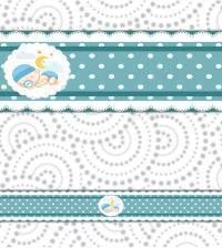 Faixa decorativa poá azul bebê 1642-3791