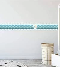 Faixa decorativa poá azul bebê 1642-3792