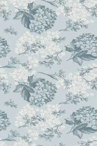 Papel de parede floral com fores azuis e brancas