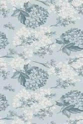 Papel de parede floral com fores azuis e brancas
