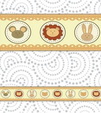 Faixa decorativa border ursinhos, leãozinho e coelhinho