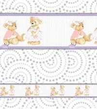 Faixa decorativa ursinhas com bordas lilás 756-3807