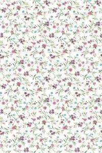 Papel de parede floral com pequenas flores rosa e lilas 334-382