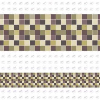 Faixa decorativa pastilha em tons bege, marrom e mostarda