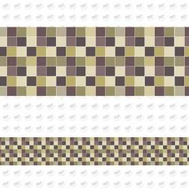 Faixa decorativa pastilha em tons bege, marrom e mostarda