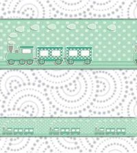 Faixa decorativa auto com trenzinhos verde 1662-3847