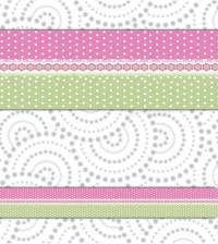 Faixa decorativa infantil poá verde e rosa 513-3849