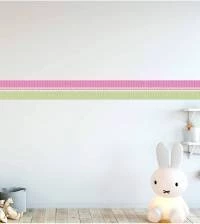 Faixa decorativa infantil poá verde e rosa 513-3850