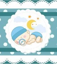 Faixa decorativa poá azul bebê 1642-3859