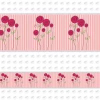 Faixa decorativa floral rosa 730-3896