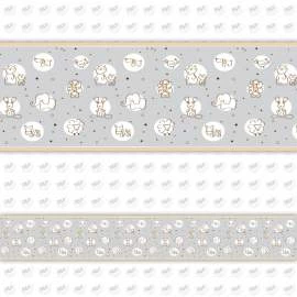 Faixa decorativa bixinhos cinza e creme