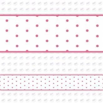 Border póa branco e rosa