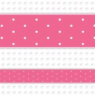 Border poá rosa e branco