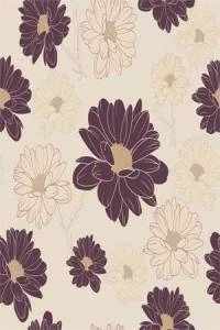 Papel de parede floral em tons de vinho e rosa chá 343-391