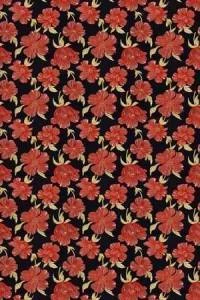 Papel de parede floral com flores vermelhas e fundo preto
