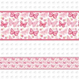 Faixa decorativa borboletas rosas