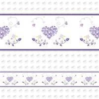 Faixa decorativa coração lilás 1007-3927