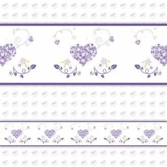 Faixa decorativa coração lilás