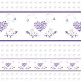 Faixa decorativa coração lilás