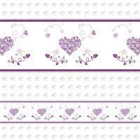 Faixa decorativa coração em roxo