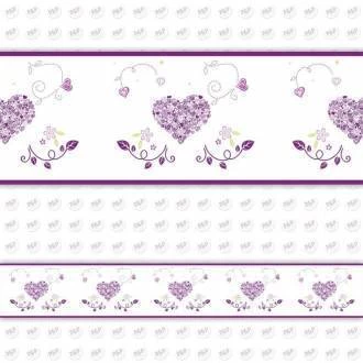 Faixa decorativa coração em roxo