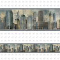 Faixa decorativa cidade com prédios e edifícios