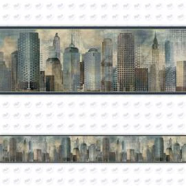 Faixa decorativa cidade com prédios e edifícios