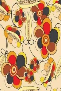Papel de parede floral de cores quentes 349-397