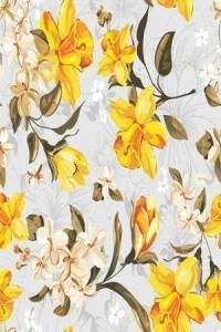 Papel de parede floral com flores amarela 352-400