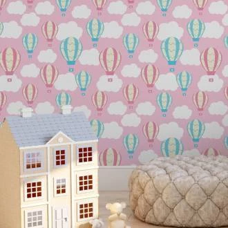 Papel de parede balão rosa