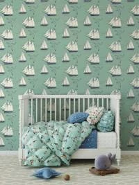 Papel de parede infantil barco a vela 1705-4004