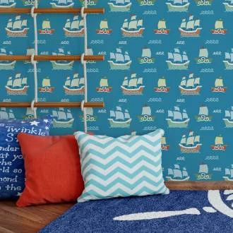 Papel de parede infantil caravelas