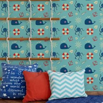 Papel de parede infantil bichos do mar