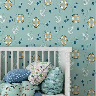 Papel de parede infantil com boias
