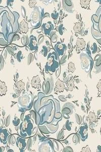 Papel de parede floral com flores azuis 356-404