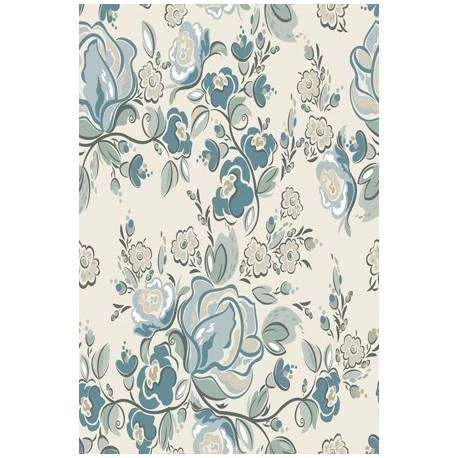 Papel de parede floral com flores azuis 356-404