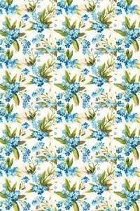 Papel de parede floral com pequenas flores azul