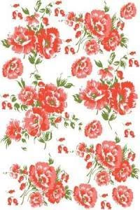 Papel de parede floral flores vermelhas fundo branco